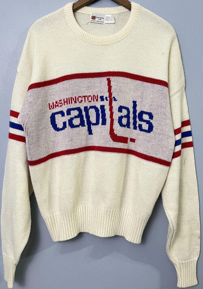 Vintage Cliff Engle LTD Washington Capitals NHL Hockey Sweater USA 80s Size XL